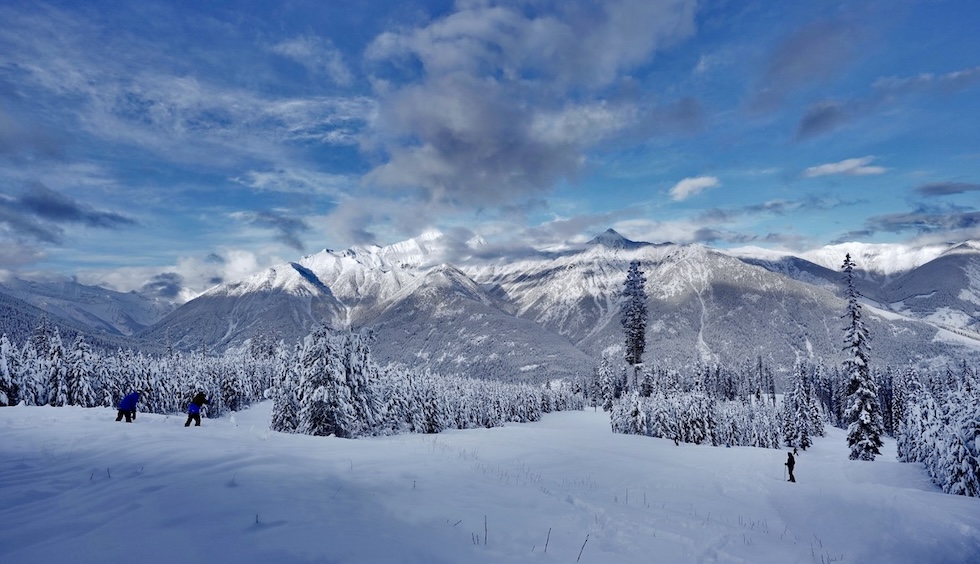 snowy mountains in British Colombia seen from Panorama Mountain resort