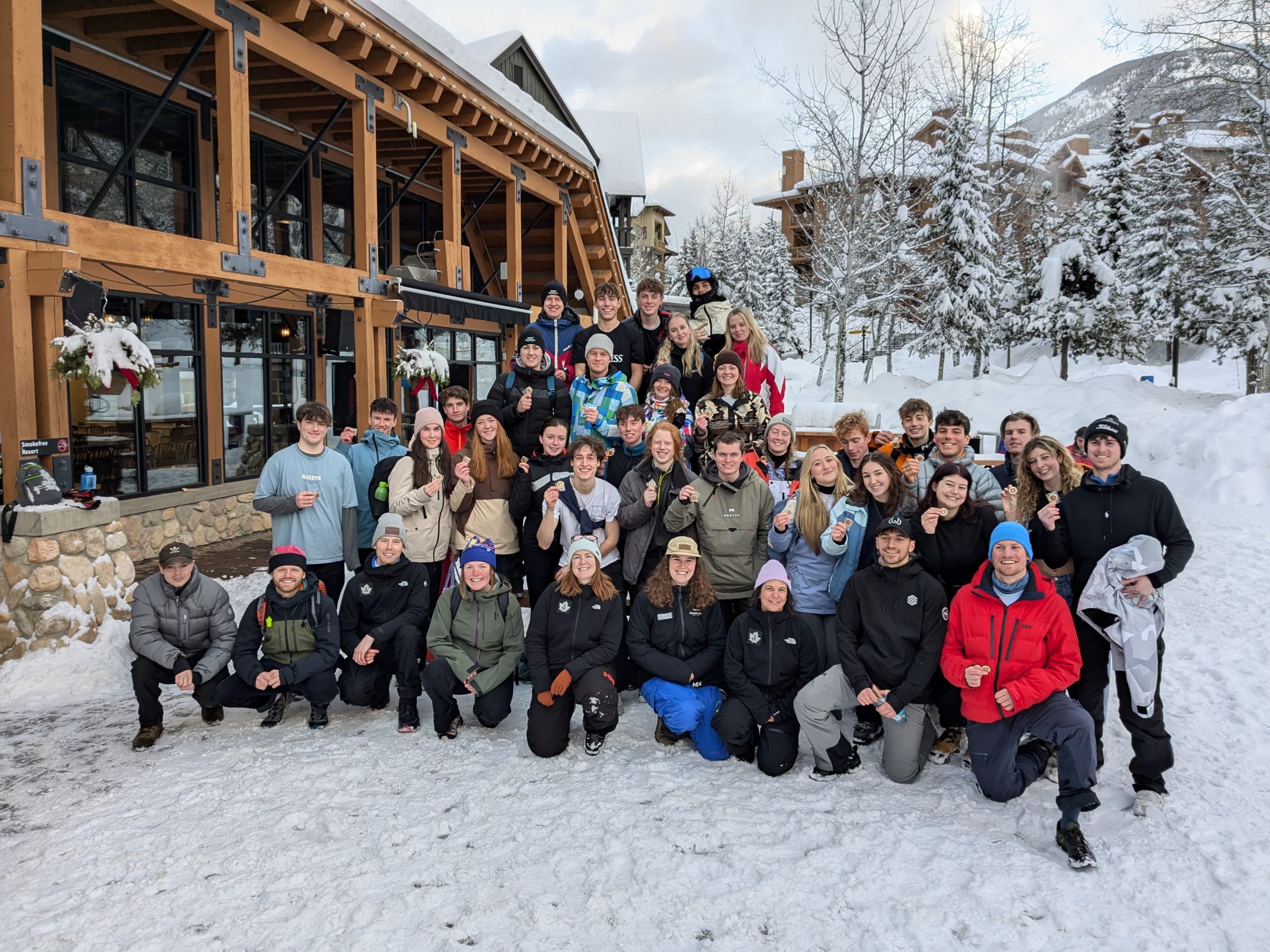passed level one ski instructors in panorama ski resort